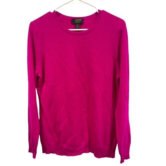 Charter Club Women's 100% Cashmere Crewneck Magenta Fuchsia Sweater- Large - Picture 1 of 8